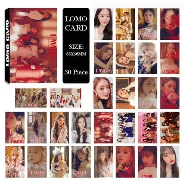 LOMO Card KPOP BIGBANG/EXO/BLACKPINK/GOT7/IKON/RED VELVET/SJ/NCT127/IZONE/TXT/TWICE/MONSTAX/Album Small Cards Photo Photocard - Цвет: GIDLE