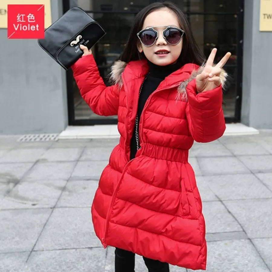 2018 Winter New Pattern Thickening Cotton Wool Lead Long Cotton-padded Clothes Kids Down Parkas Jackets For Girls |