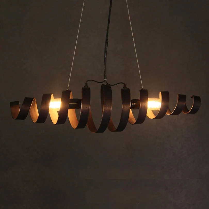 LuKLoy подвесные светильники лампа, промышленный винтажный железный подвесной светильник Матовый Ретро спиральный светильник для бара