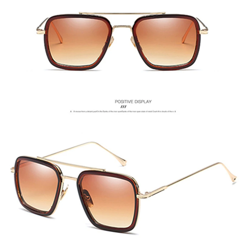 Oculos Masculino Gafas de Male Iron Man 3 Sunglasses Tony Stark Matsuda Sunglasses Men Retro Vintage Eyewear Square Sun Glasses