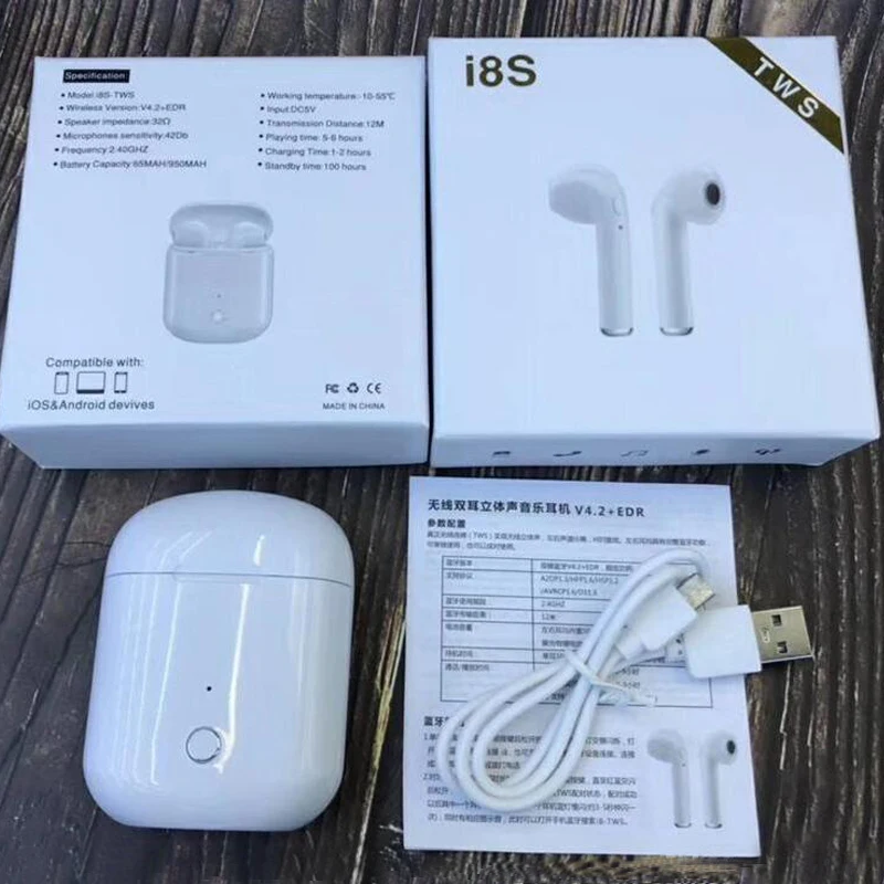 

i8s TWS Wireless Bluetooth 4.2 headset Earphones Headset vs i7s i8 for iphone XR XS Samsung s8 s9 best sale