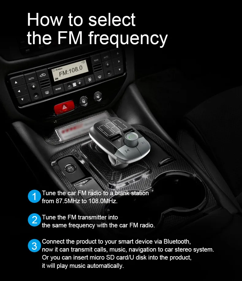 1 шт. Bluetooth автомобильный комплект fm-передатчик MP3-плеер с светодиодный двойной USB быстрое зарядное устройство дисплей напряжения воспроизведение музыки#30