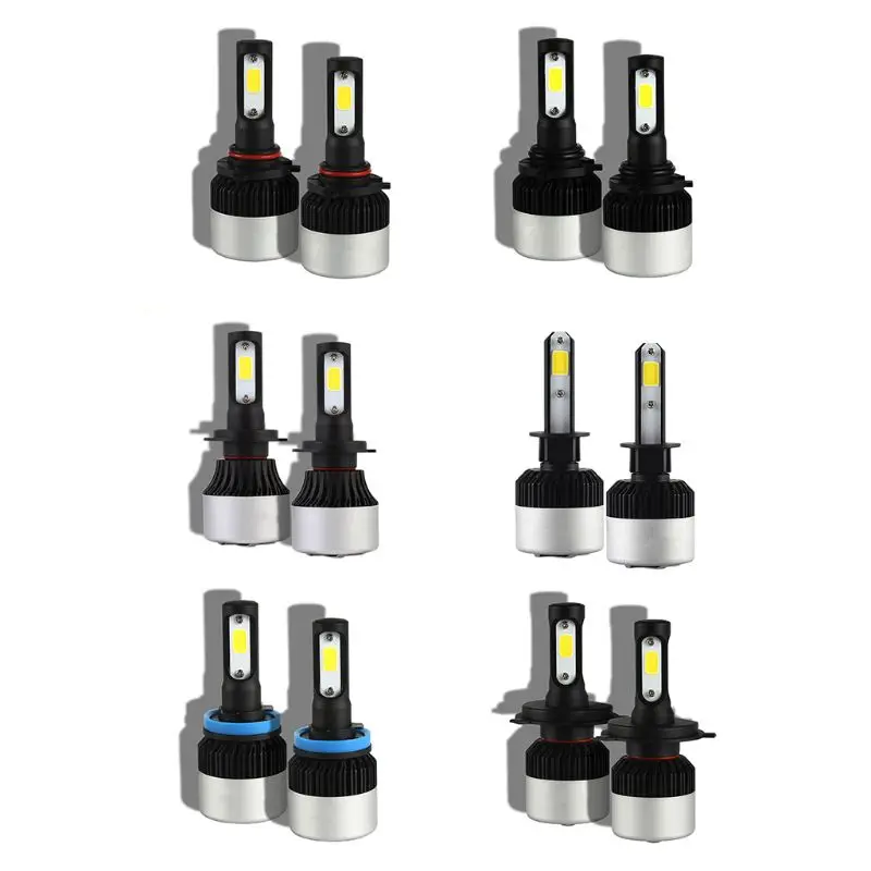 

New DC9V-32V Nighteye Automotive COB LED Headlight Bulbs 72W 9000LM/Set 6500K Cool White H1 H4 H7 H11 9005 9006