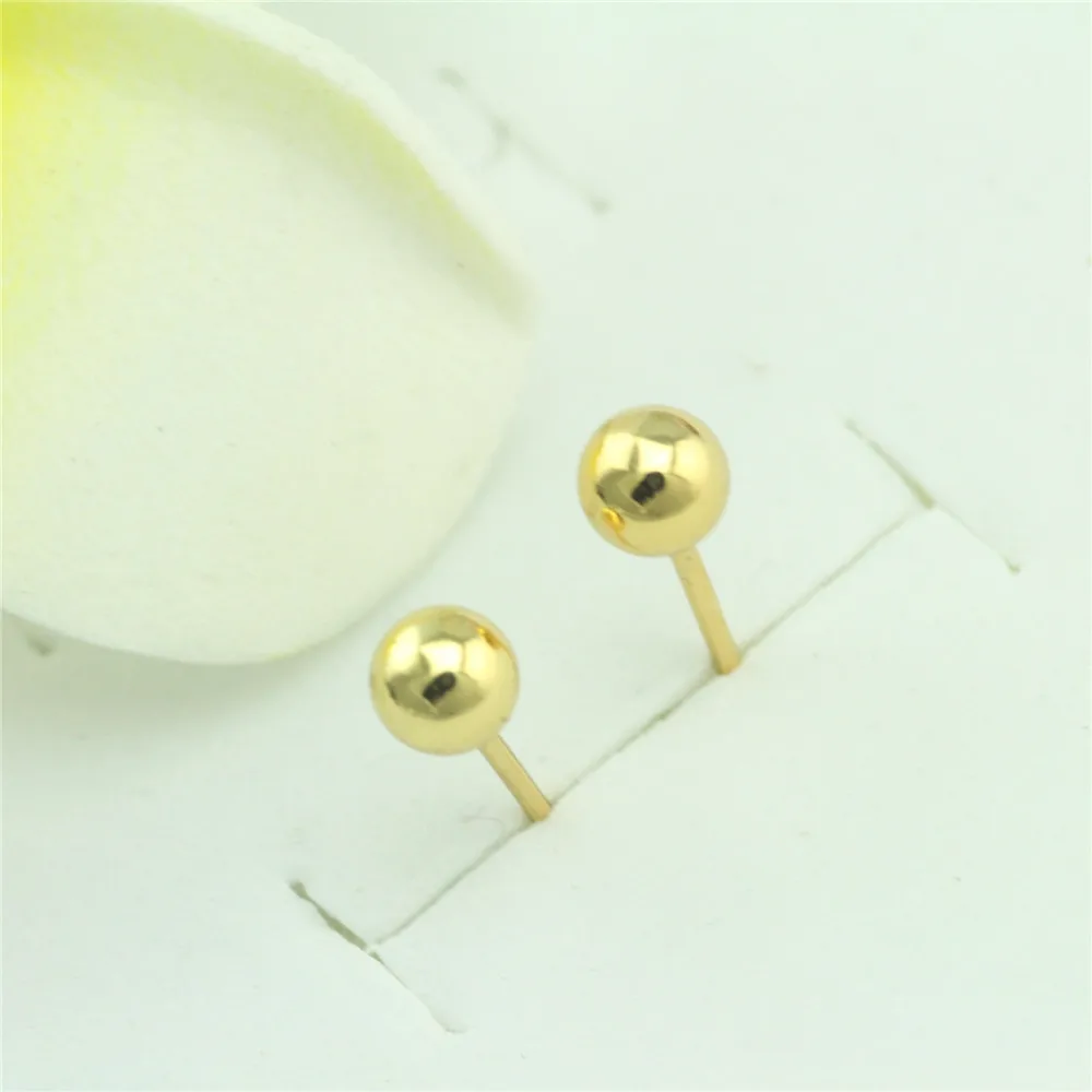 4mm 925 sterling silver earrings Character charm smooth sphere women