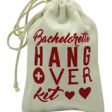 Индивидуальный красный девичник похмелья свадебный душ восстановление выживания комплект подарок на свадьбу холщовые сумки вечерние мешки для конфет