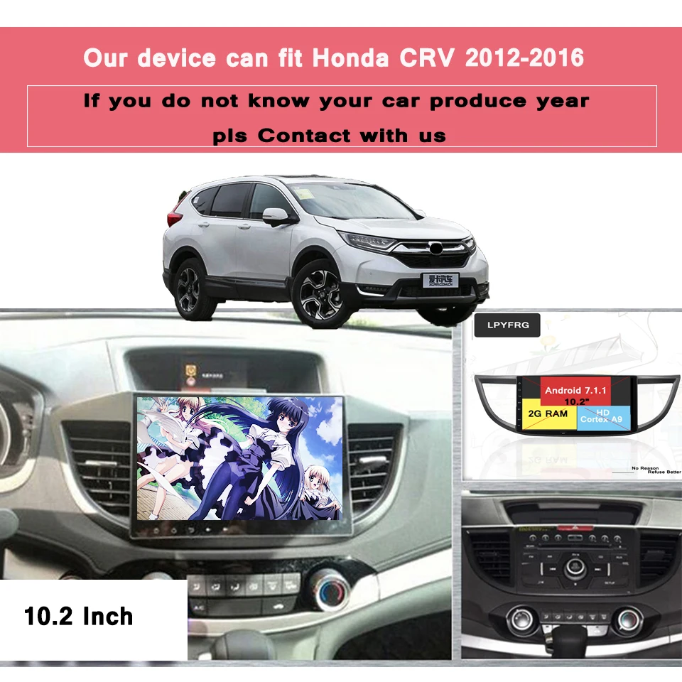Perfect 10.1 inch Octa Core Android 9.0 Car DVD Player Navigation GPS Fit Honda CRV 2012 2013 2014 2015 16 TV 4G Radio Stereo Head Unit 1