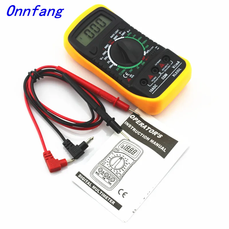 

Onnfang Digital Multimeter Voltmeter Ammeter DC AC OHM Volt Tester LCD Test Current Multimeter Overload Protection XL830L