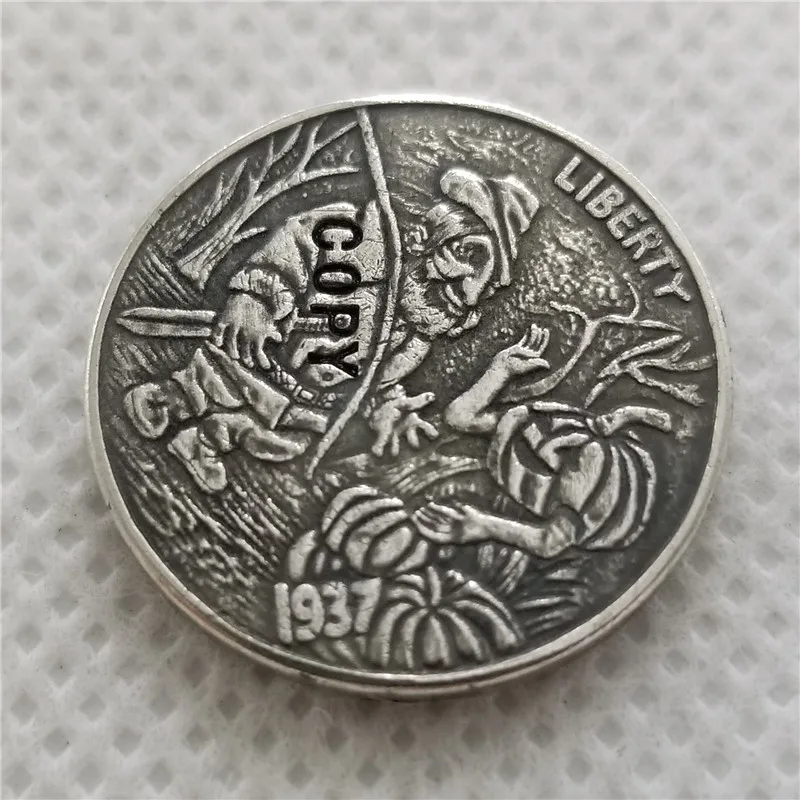 

Hobo Nickel Coin_Type #50_1937-S BUFFALO NICKEL COIN COPY FREE SHIPPING