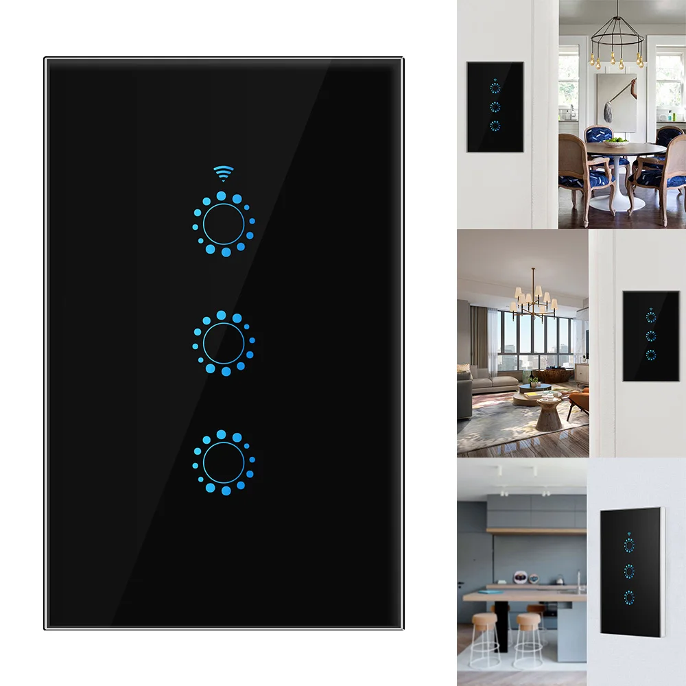 

Smart Light Switch US Standard In-wall Touch Control WiFi Switch Compatible with Alexa Google Assistant IFTTT for Android iOS