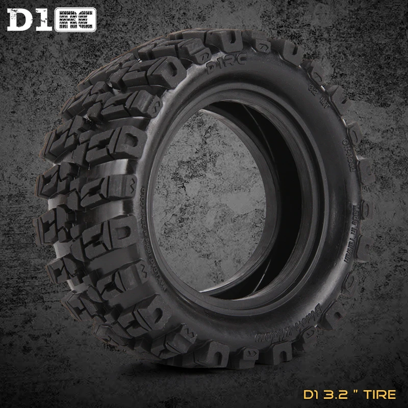 4PCS D1RC 1/10 3.2 Inch Tire With Sponge Skin Climbing Car Tire Suitable For AXIAL scx10 TRX4 Performance Tire