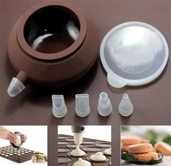 

5pcs nozzle large size Silicone Macaron Mold Pot Baking Decorating Pastry Cream Cake Nozzle Tool Cupcake Buttercream Bake Tool