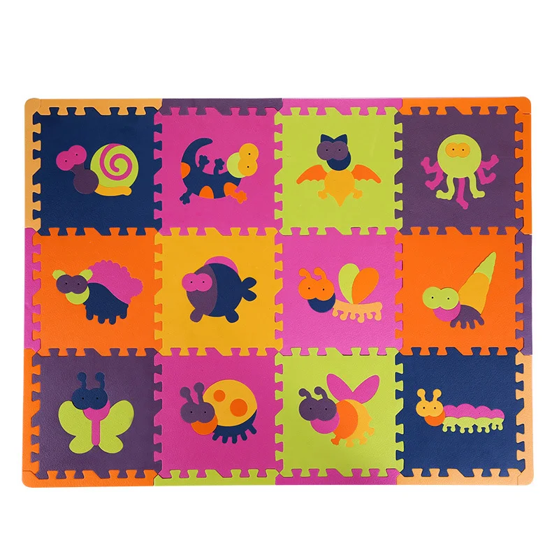 12 шт./компл. Kawaii Детские Playmat мультфильм животных Мягкая EVA пены головоломка