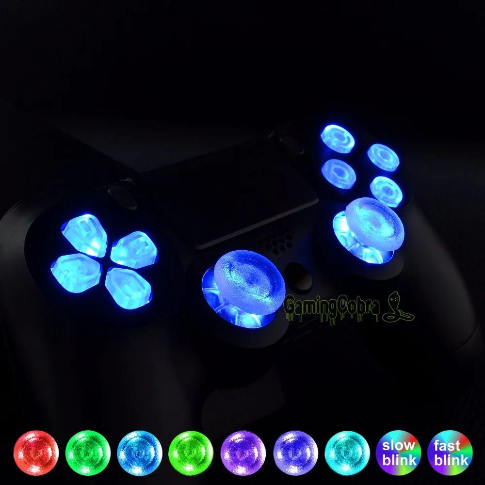 Многоцветные светящиеся D pad Thumbsticks кнопки лица (DTF) светодиодный комплект для PS4 Pro