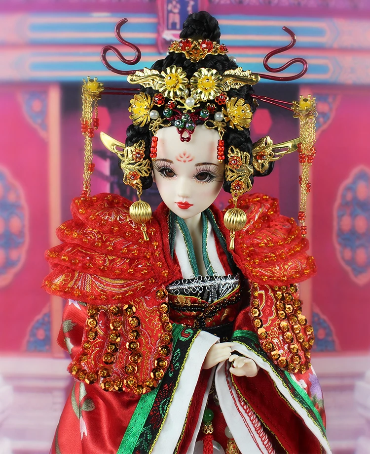 35 см коллекционные китайские куклы императрица Wu Zetian кукла с 12 шарнирами подвижные 3D реалистичные глаза красивая кукла BJD рождественские подарки