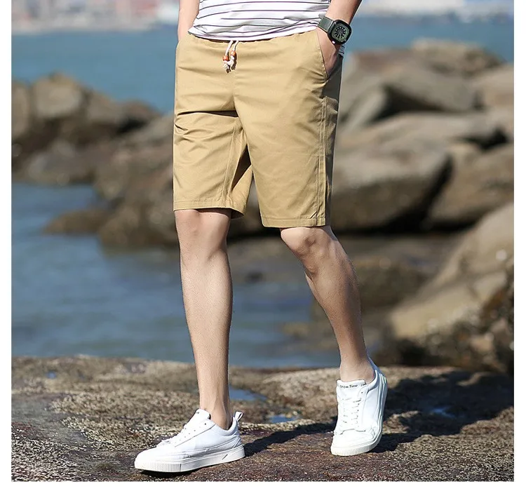 Брендовые уличные мужские шорты мужские качественные дышащие хлопковые однотонные шорты мужские однотонные шорты с эластичной резинкой на талии большие размеры M-5XL