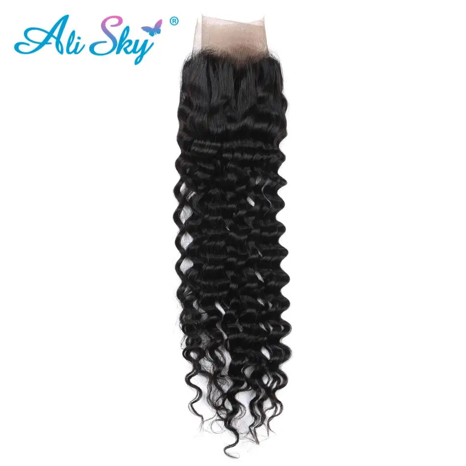Ali Sky Brazilian nonremy Deep Wave 13x4 Ear to Ear Lace Frontal Human Hair Weave Bundles Free Part Closure Natural Hairline Ali Sky Brazilian nonremy Deep Wave 13x4 Ear to Ear Lace Frontal Human Hair Weave Bundles Free Part Closure Natural Hairline