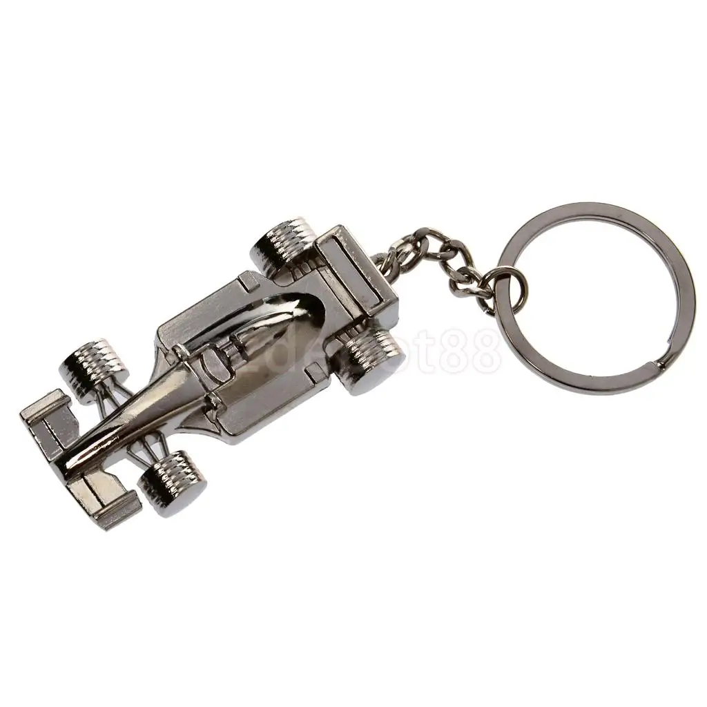 

Chrome F1 Formula One Race Racing Car Model Charm Keyring Key Chain Fob Ring Holder