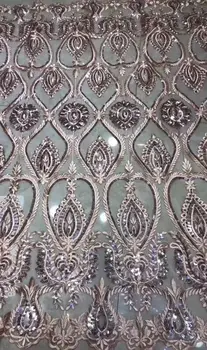 

gold sequin fabric 450*135CM african sequin lace fabric for sewing high quality african tulle lace fabric with sequins