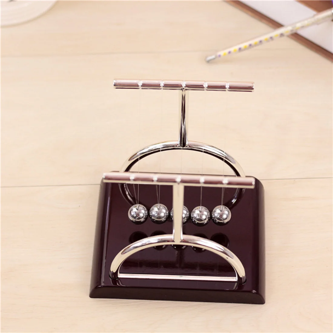  Surwish T Shaped Newton Cradle Balance Ball Science Puzzle Fun Desk Toy Stress Reliever