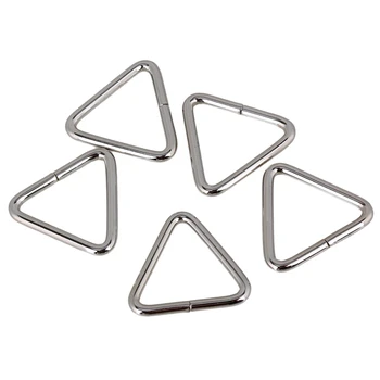 

20 pcs Silver Metal Triangle Rings Triangle Loop Buckle for Luggage Handbags