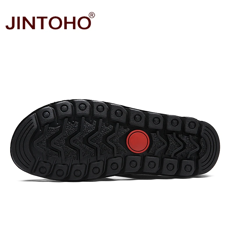 JINTOHO 2018 новые Брендовые мужские кожаные сандалии модные из натуральной кожи