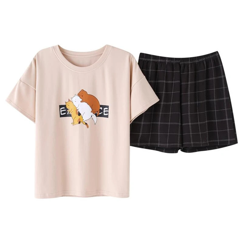 

pajama woman summer shorts tops pijama femme Home suit Cotton Sleepwear casual sport home clothes for women pajamas feminino