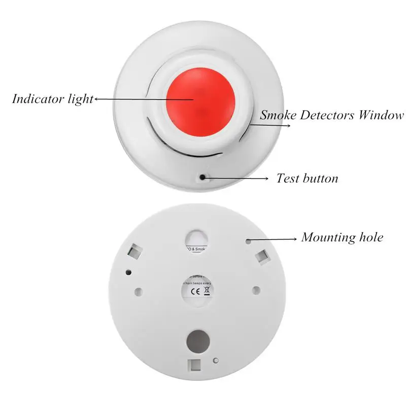 2 в 1 комбинированный угарный газ и дымовая сигнализация CO и детектор дыма Предупреждение сигнализация безопасности