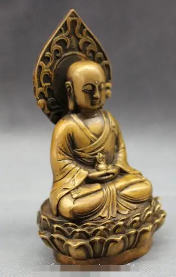 

S4536 Chinese Bronze Buddhism Joss TangSeng Ksitigarbha Bodhisattva Monk Seat Statue discount 30% (C0324)