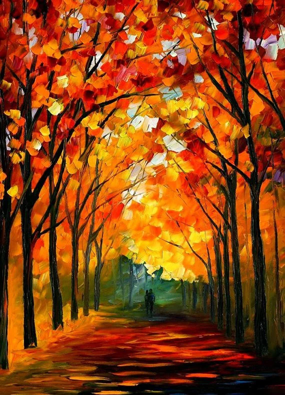 

Hand Painted Oil Painting On Canvas Farewell To Autumn Abstract Palette Knife Painting Living Room Wall Decor Artwork Figures