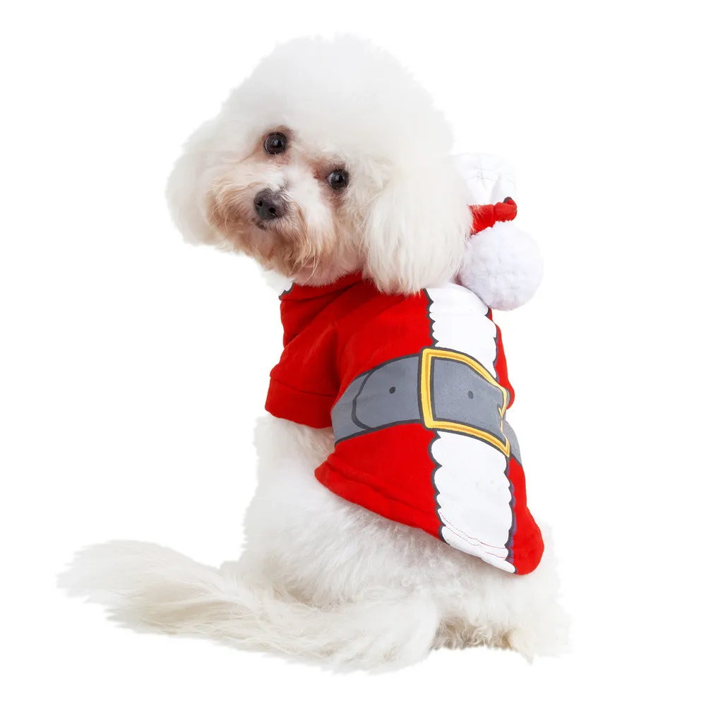 2017 Christmas Dog Clothes Pet Santa Claus Installed Design Hoodie Coat