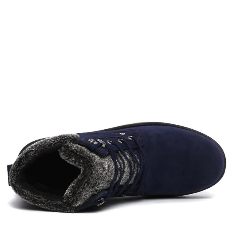 Courte Chaussures Hommes Rétro Botte De La Chaud blue Black Main En Fourrure Botas D'hiver Au Cheville Cuir brown Garder Neige Homme Mâle Casual À Bottes Mode E16qBwTzy
