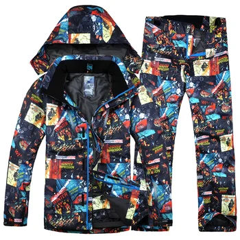

2019 Men Ski Jacket Pant Snowboard Clothing Winter Suit Windproof Waterproof Thermal Hooded Male Outdoor Sport Wear Riding Suit