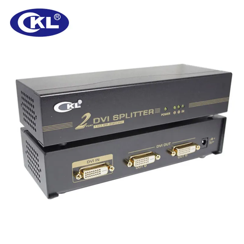 ckl-1-×-2-2ポートdviスプリッタビデオ共有デバイス安定した性能サポートhdcp-ddc-ddc2-ddc2b-1920-1080金属dvi-92e