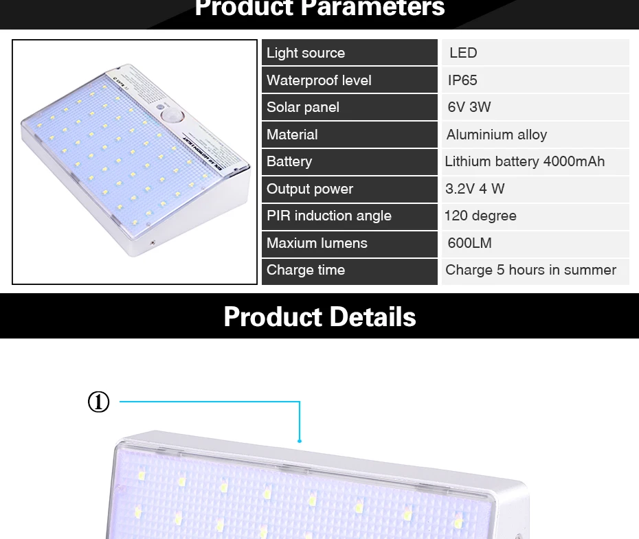 Solar ao ar Sensor de Movimento Led à Prova Jardim Livre Dwaterproof Água Lâmpada Iluminação Solares Exterior Painel Energia Spotlight 48 Led Luz 8 light solar