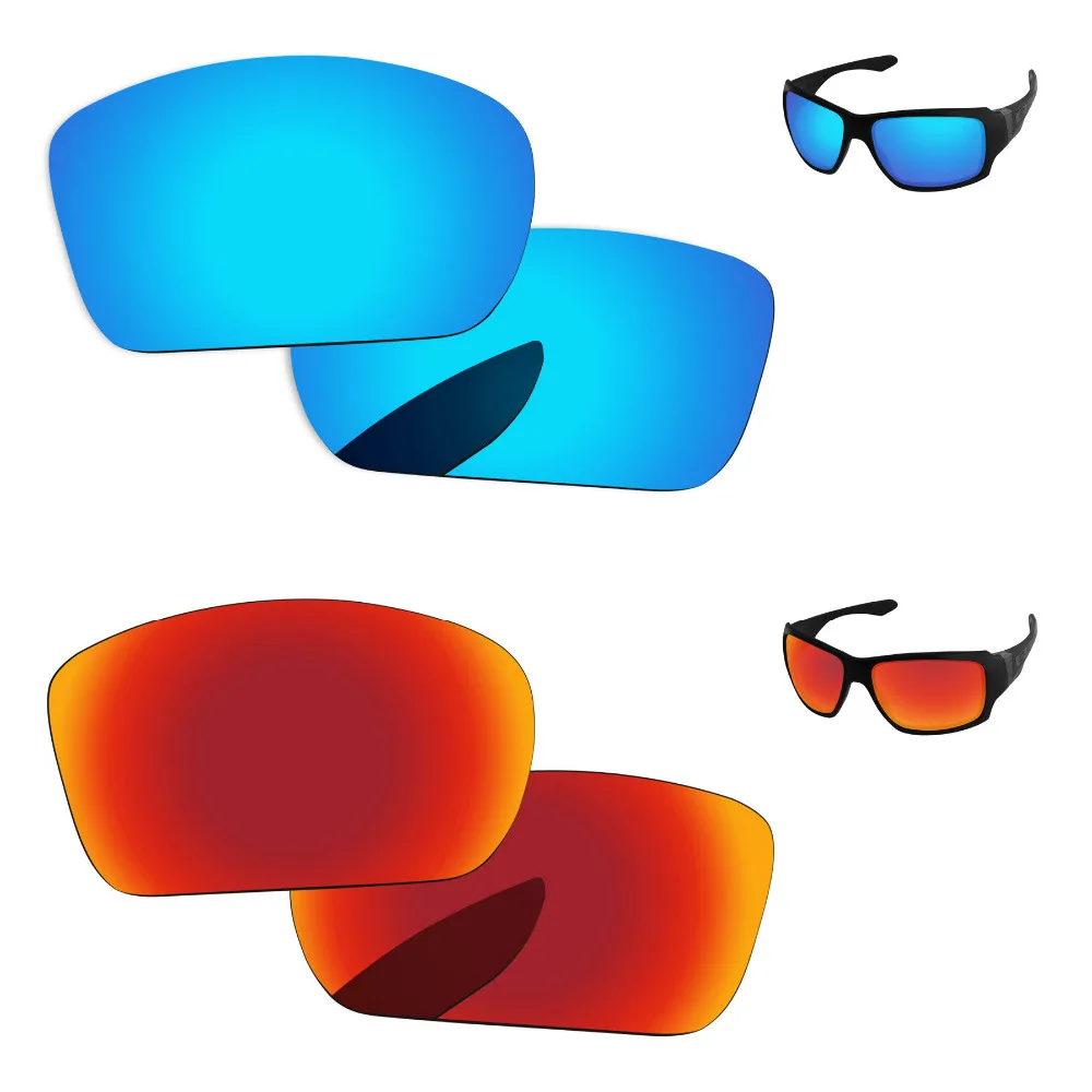 Fire Red & Ice Blue 2 Pairs Mirror Polarized Replacement