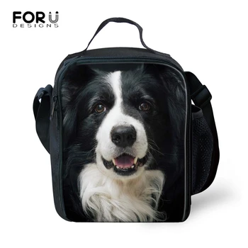 

FORUDESIGNS Border Collie Pattern Student Portable Lunch Bag Food Cooler Picnic Bags for Women Thermal Lunch Box Kids Milk Bag