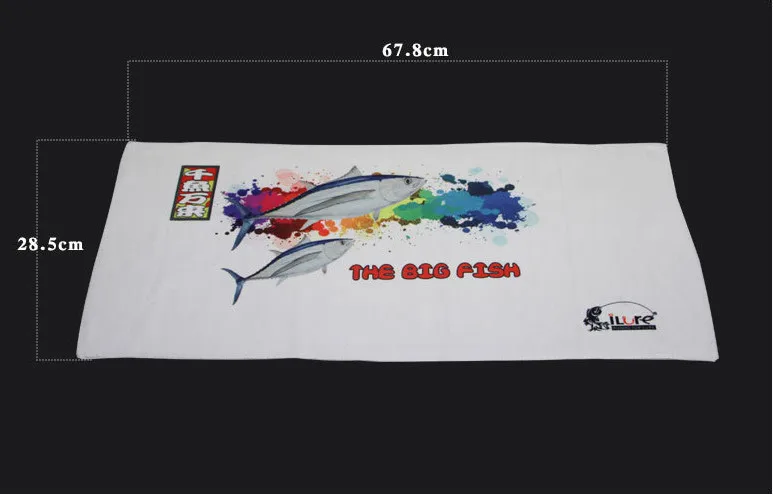 Fishing towel 67.8cm*28.5cm cotton Soft Brush Wipe Hands Super Absorbent Towel Hiking Climbing Fishing tool