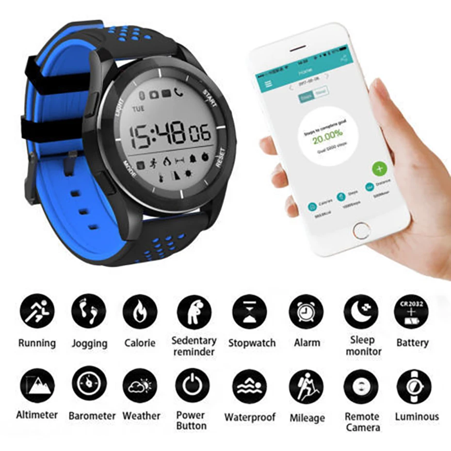 

Smart Watch Men HD IPS Color Screen F3 Sport Watch for IOS Android Waterproof With Heart Rate Monitor Pedometer Watch