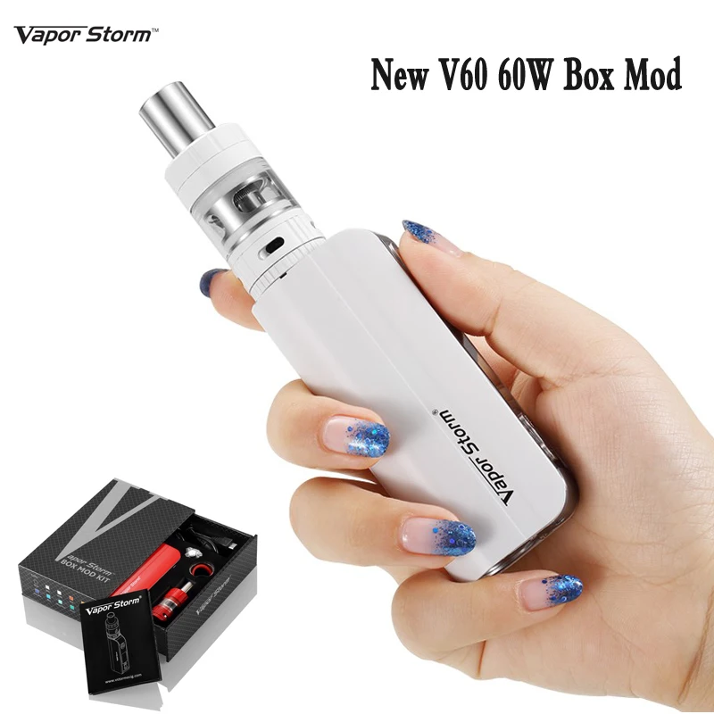 100% Original Electronic Cigarette Vapor Storm V60 60W Temperature control Hookah shisha pen Vape Box Mod e cigarette vaporizer