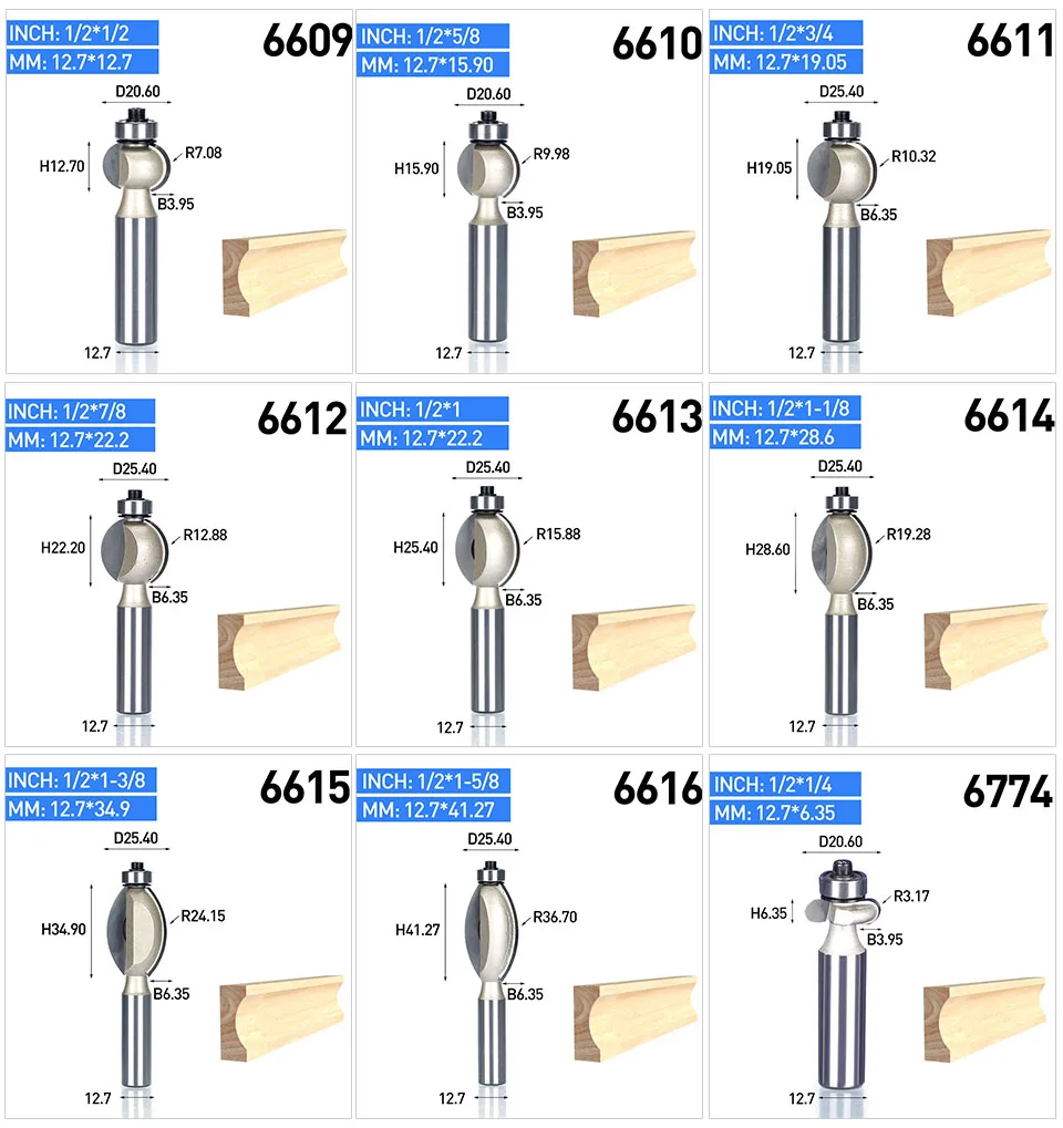 HUHAO 1 шт хвостовик 1/" 1/4" Круглый Резной бит ЧПУ Биты деревообрабатывающие круглые дуговые 3D гравировальные биты с накаткой кусачки для ногтей по дереву