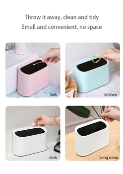 

High quality Waste Bin Small Trash can Mini Desktop ashcan litter Trash little Tabletop Trashbox for desk Car trash bin