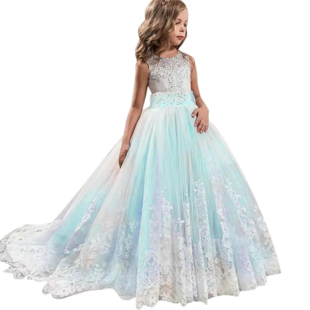 

Lace Girl Princess Bridesmaid Pageant Tutu Tulle Gown Party Wedding Dress kids dresses for girls party dress girls