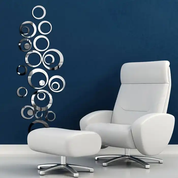 1set Diy Circles Mirror Style Wall Stickers Removable Acrylic Mirror Style Wall Stickers Removable