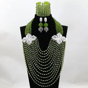

Luxury 13 Lays Women Beads Weaving Nigerian African Bridal Wedding Jewelry Set Beaded Party Costume Jewelry Sets hx110