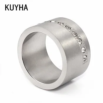 

Fashion Ring Jewelry Romantic Engravable Laser Wedding Rings Design for Women Silver Color Eternity Ring with Crystal