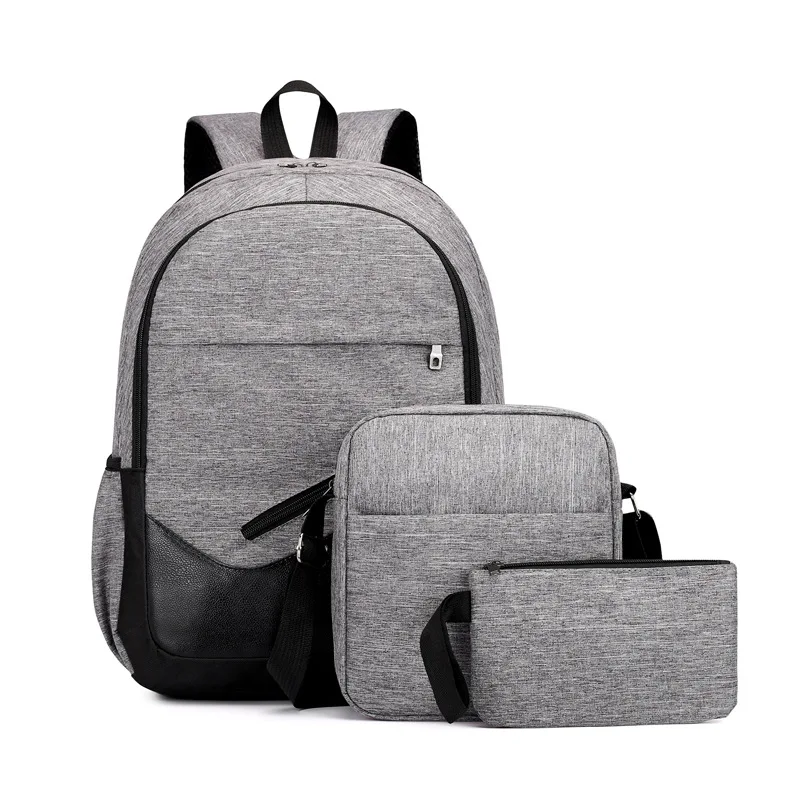 Набор из 3 предметов, мужской рюкзак, черный, Оксфорд, женские школьные сумки, для колледжа, большой, Подростковый, студенческий, рюкзак, мужская сумка, новинка