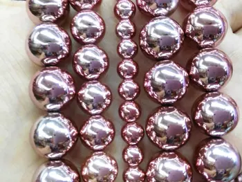 

wholesale 2strands 6 8 10 12mm Rose gold Hematite magnetic gem Titanium plated ,round ball silver gold brozne gunmetal mixed bea