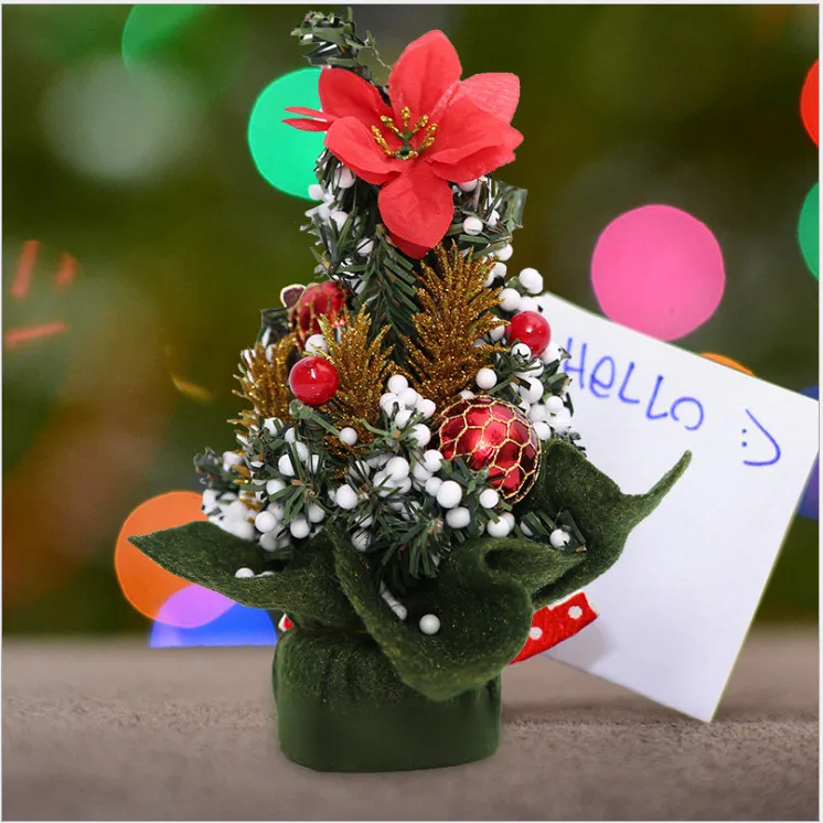 7 8 Mini Size Artificial Tabletop Christmas Tree With Red Berries