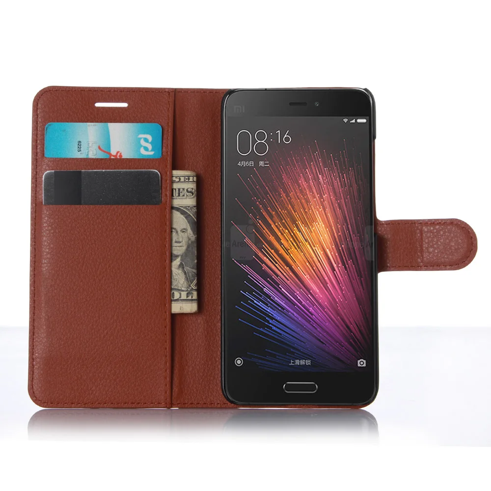 

Cyboris cover For xiaomi mi5 case Cover Flip Lichee Holster PU Leather with card slot Case For xiami mi5 pro 5 case