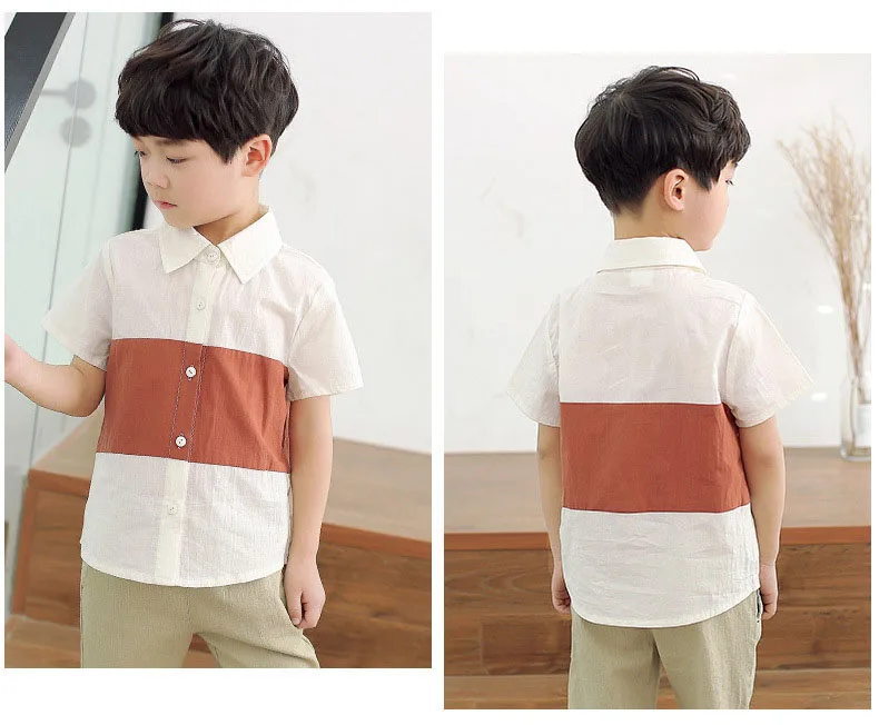 cotton short sleeve patchwork t shirts for teenage boys school blouse kids tops clothing children summer casual t shirt 2018 (23)